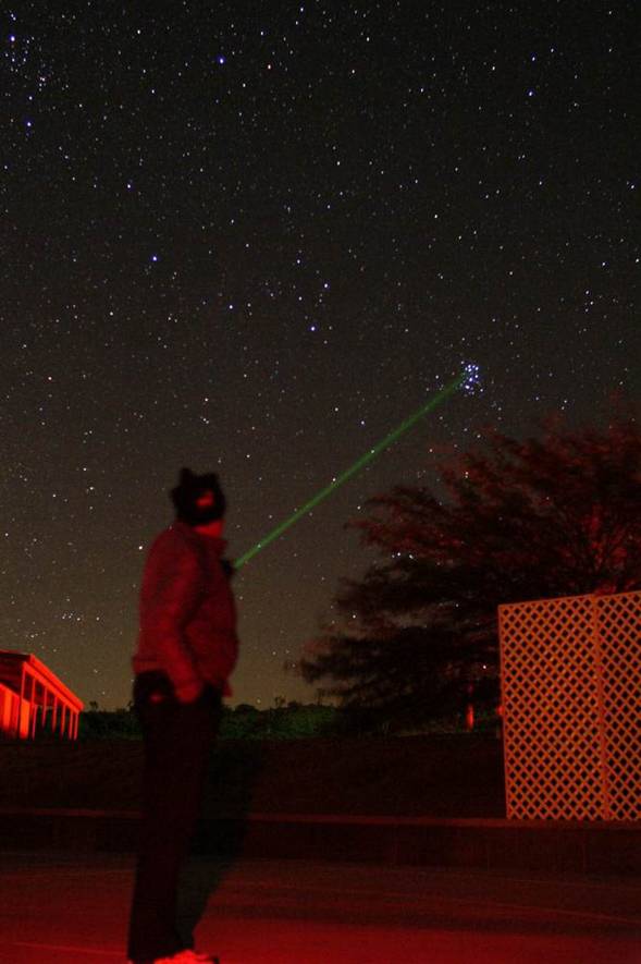 Laser pointer and the Pleiades